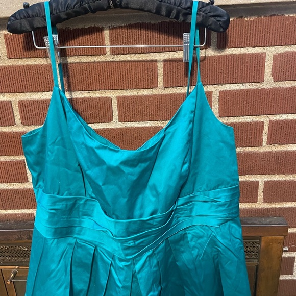 Teal Cotton Sateen Semiformal Dress from David’s Bridal, Size 22 - Picture 2 of 6